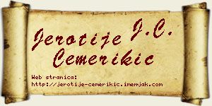 Jerotije Čemerikić vizit kartica